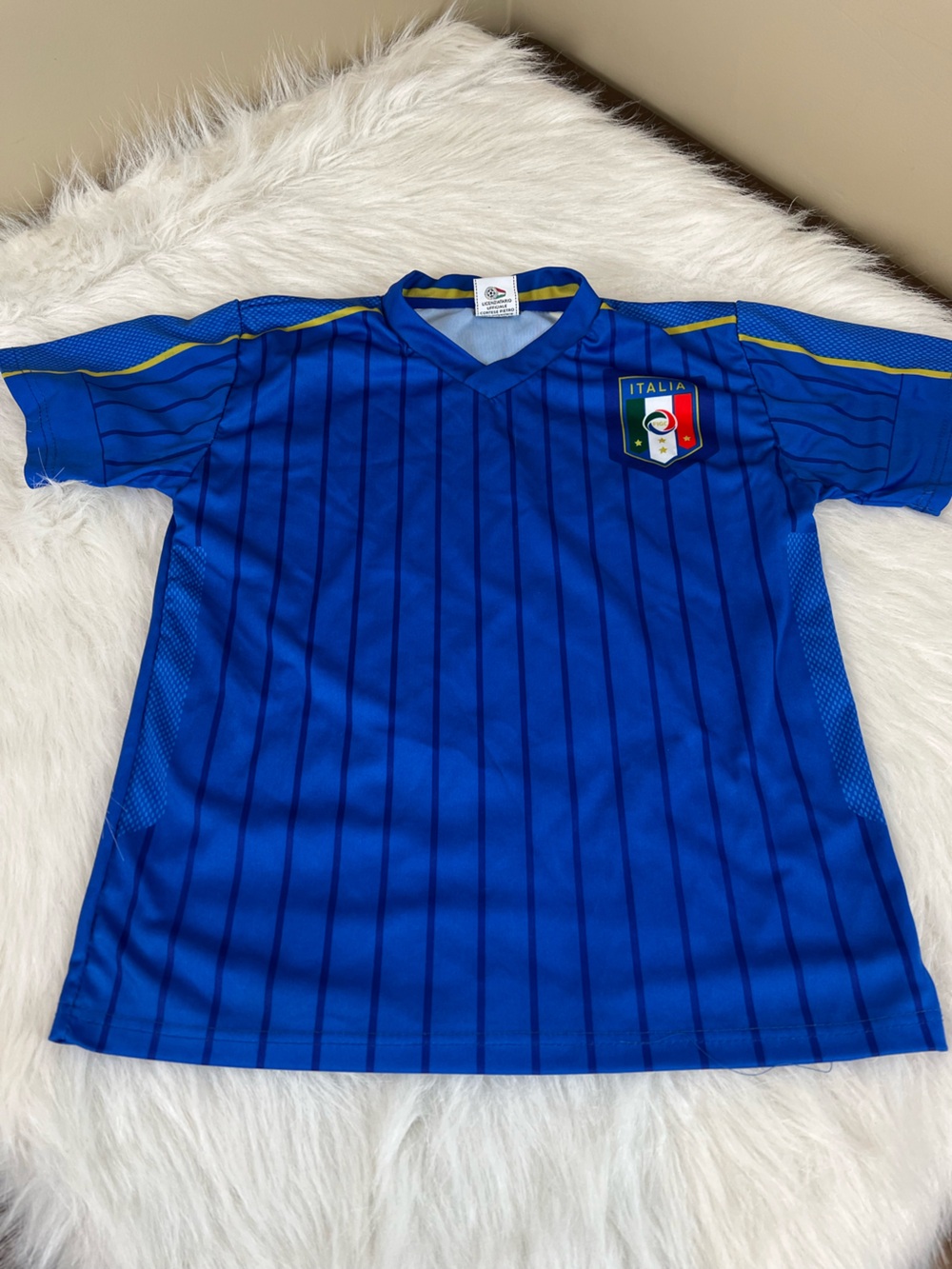 FIFA Italia Italy Blue National Team Soccer Jersey with Crest kids 8